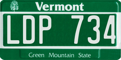 VT license plate LDP734