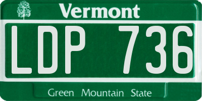 VT license plate LDP736
