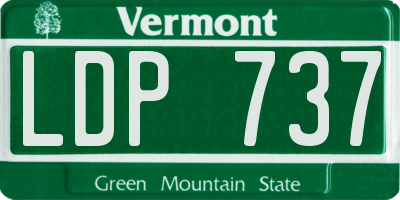 VT license plate LDP737