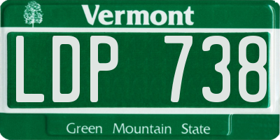 VT license plate LDP738