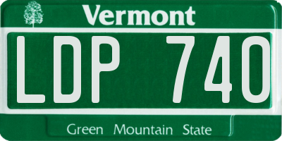 VT license plate LDP740