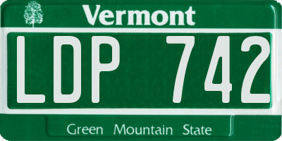 VT license plate LDP742