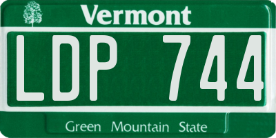 VT license plate LDP744