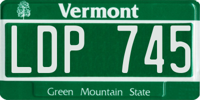 VT license plate LDP745