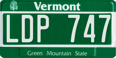 VT license plate LDP747