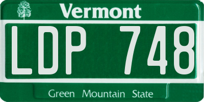 VT license plate LDP748
