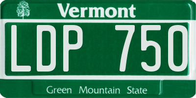 VT license plate LDP750
