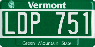 VT license plate LDP751