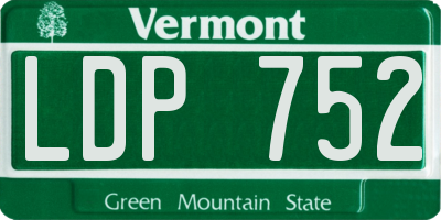 VT license plate LDP752