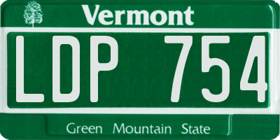 VT license plate LDP754