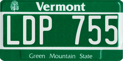 VT license plate LDP755
