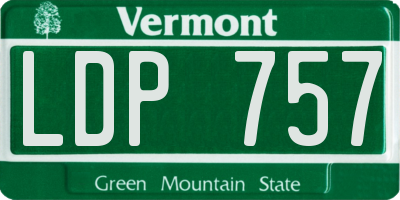 VT license plate LDP757