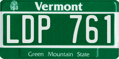 VT license plate LDP761