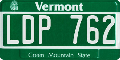 VT license plate LDP762