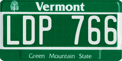 VT license plate LDP766