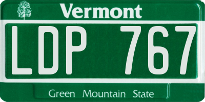 VT license plate LDP767