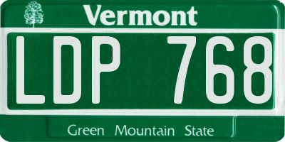 VT license plate LDP768