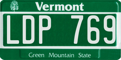VT license plate LDP769