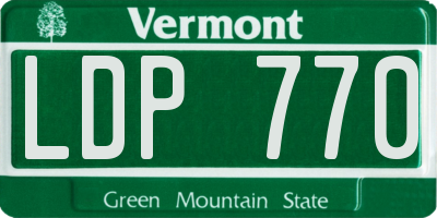 VT license plate LDP770