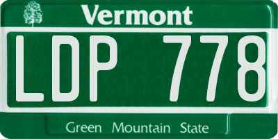 VT license plate LDP778