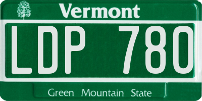 VT license plate LDP780