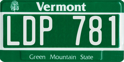 VT license plate LDP781