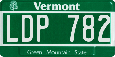 VT license plate LDP782