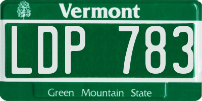 VT license plate LDP783