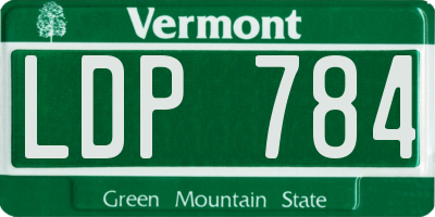 VT license plate LDP784