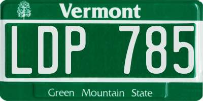 VT license plate LDP785