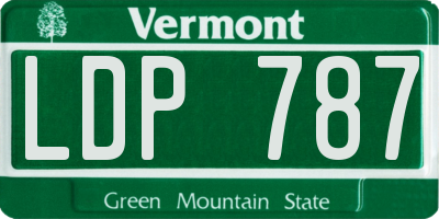 VT license plate LDP787