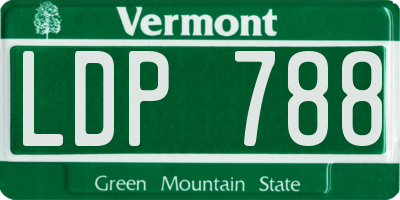 VT license plate LDP788