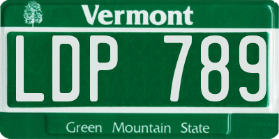 VT license plate LDP789
