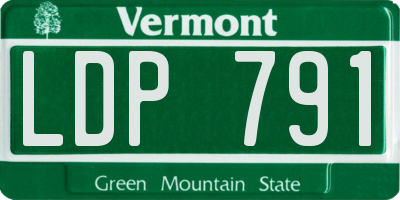 VT license plate LDP791