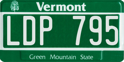 VT license plate LDP795