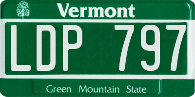 VT license plate LDP797