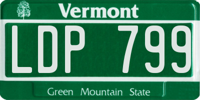 VT license plate LDP799