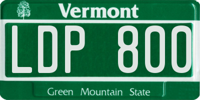 VT license plate LDP800