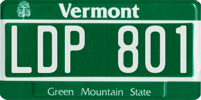 VT license plate LDP801