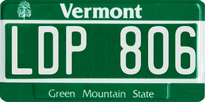 VT license plate LDP806