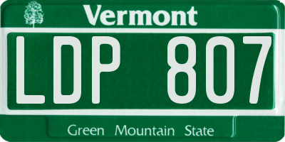 VT license plate LDP807