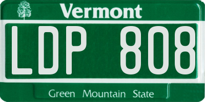 VT license plate LDP808