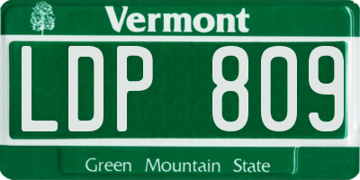 VT license plate LDP809