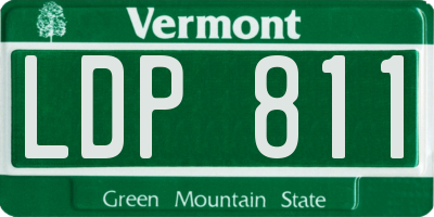VT license plate LDP811