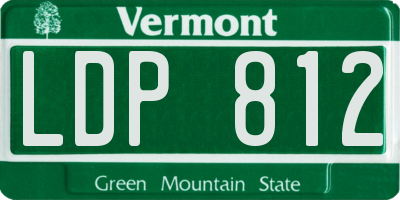 VT license plate LDP812