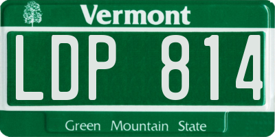 VT license plate LDP814
