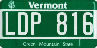 VT license plate LDP816