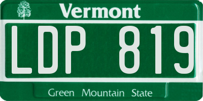 VT license plate LDP819