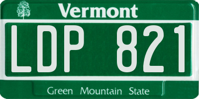 VT license plate LDP821