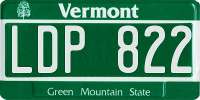 VT license plate LDP822
